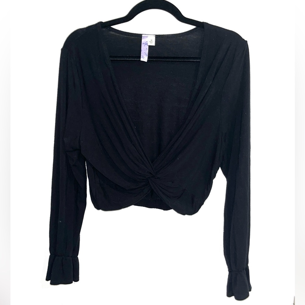 Alya/Francesca’s Black Long Sleeve Crop Top